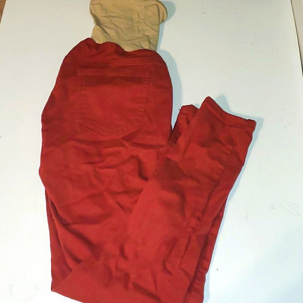 Oh Baby by motherhood red jeans with high strech waistband